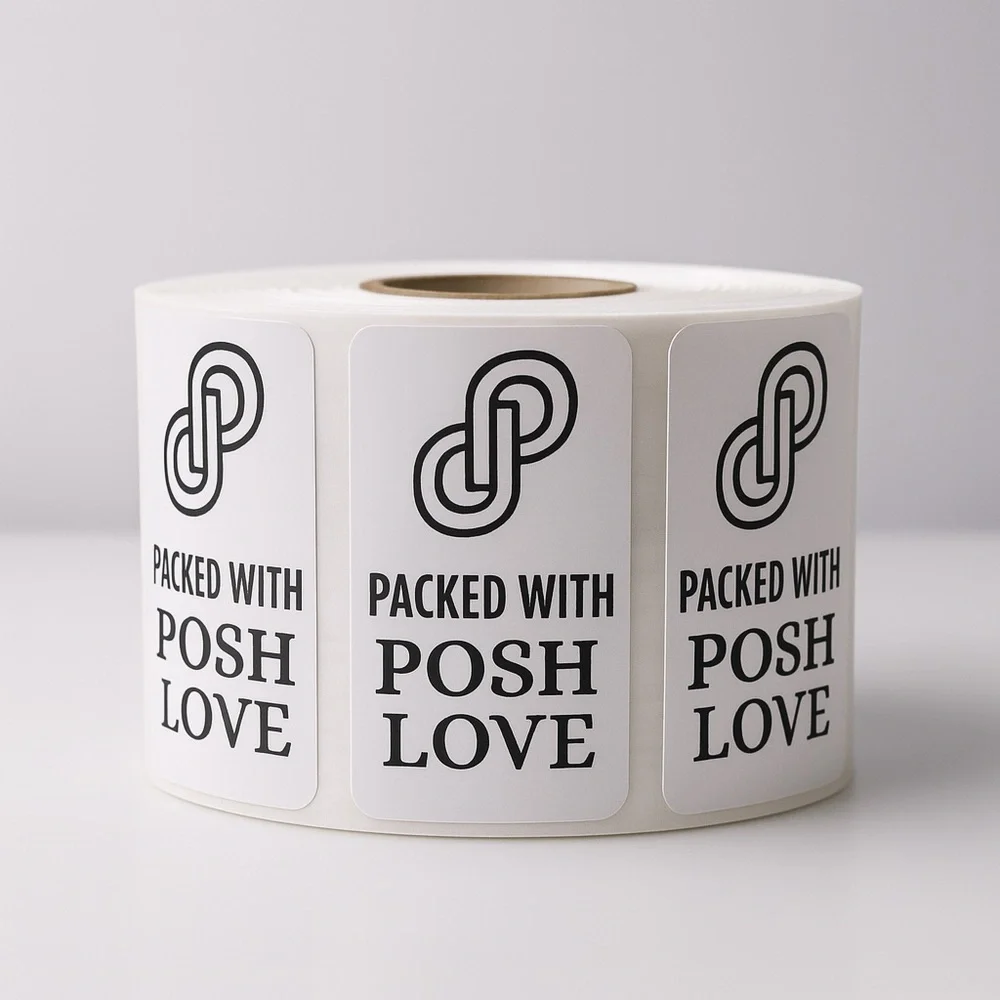 Posh Love sticker | packaging supplies | thank you sticker Roll 2in